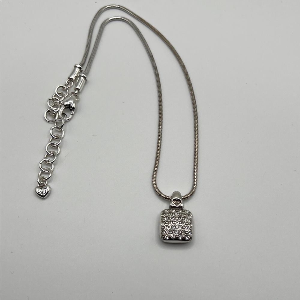 Brighton Sacred Love Silver Crystal Heart Reversible Pendant Necklace